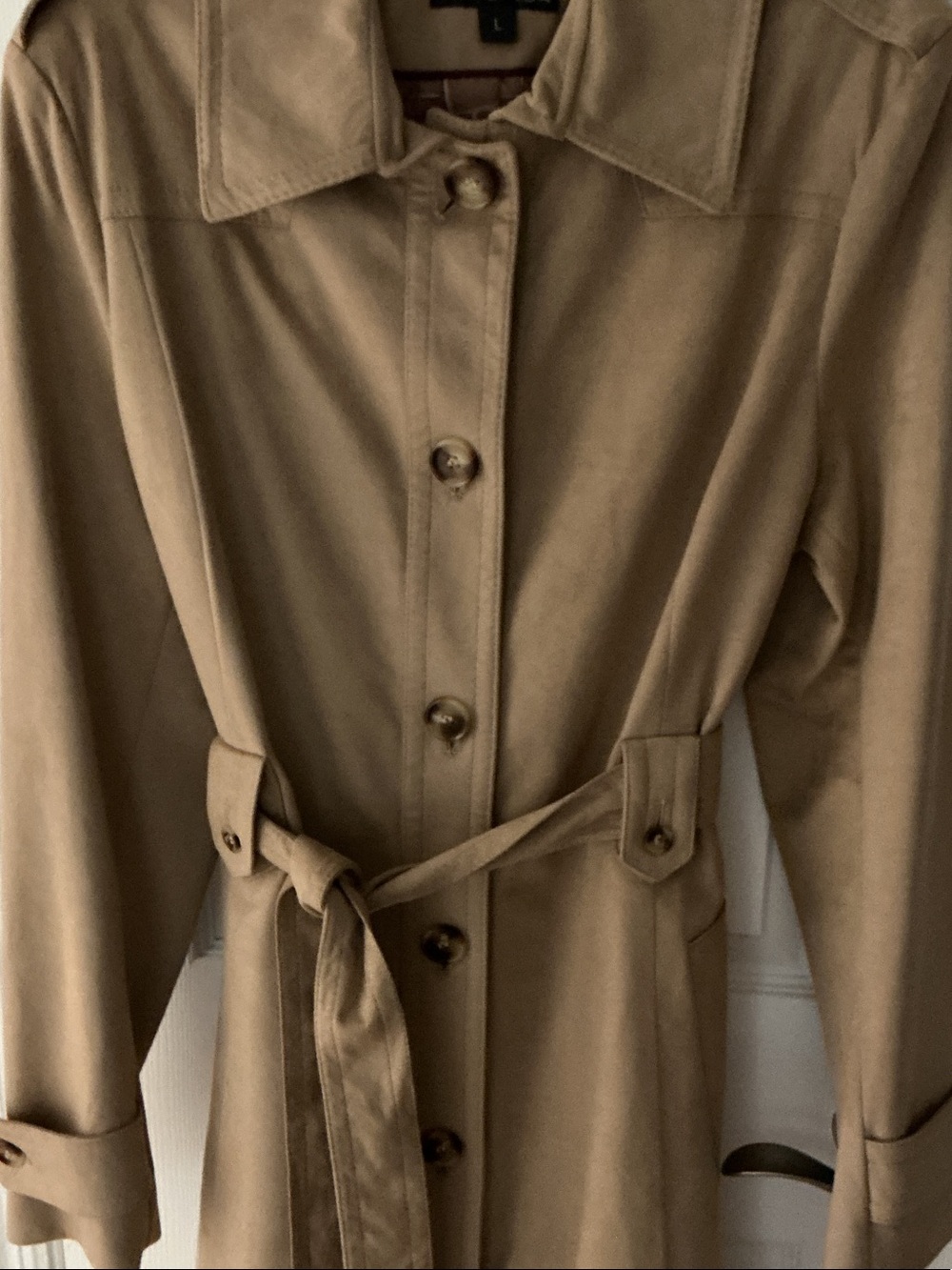 Via Spiga Tan Belted Trench Coat